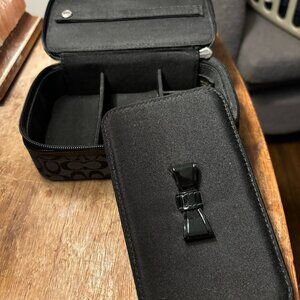 Coach Black Signature Travel Jewelry Box